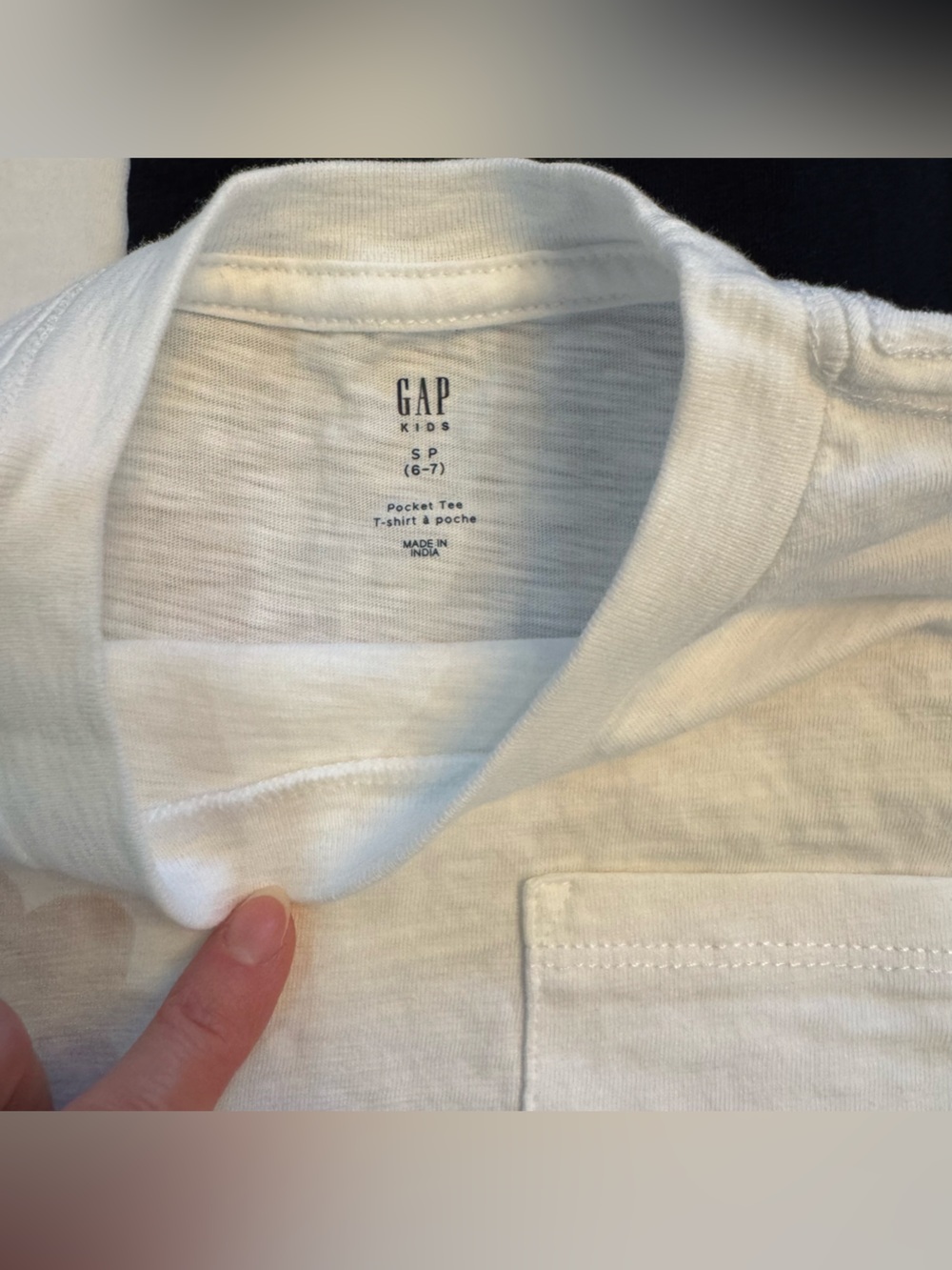 GAP Cotton Tee Trio in White & Navy - Picture 3 of 5